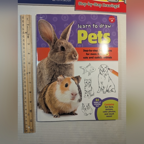 2 How To Draw Animals and Pets Paperback books with 1 Sketch Pad - New Items - Picture 7 of 10
